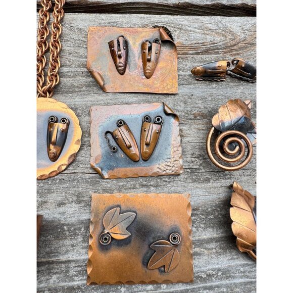 Rebajes Jewelry Collection - Vintage 1950s Modernist Designer Copper - 13 Pieces - Picture 5 of 10